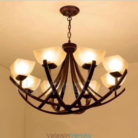8 Light Rustic Lodge integroitu metallinen kattokruunu 8 Light Rustic Lodge integroitu metallinen kattokruunu