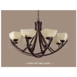 8 Light Rustic Lodge integroitu metallinen kattokruunu