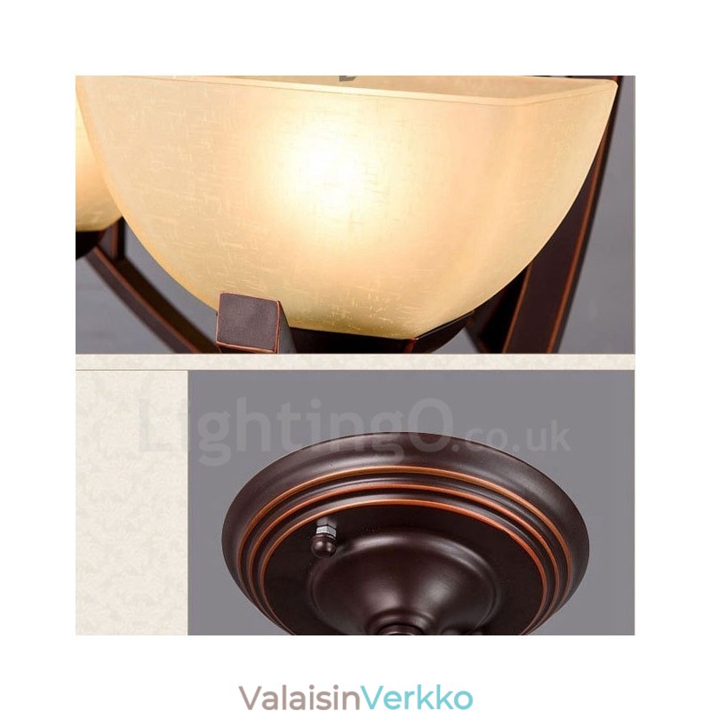 8 Light Rustic Lodge integroitu metallinen kattokruunu