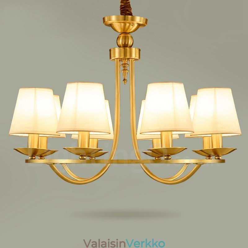 Messinki 8 Light Rustic Lodge Integroitu metallinen kupari kattokruunu
