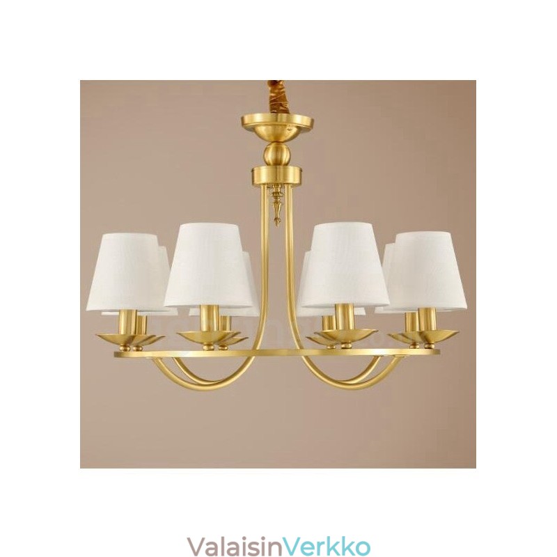 Messinki 8 Light Rustic Lodge Integroitu metallinen kupari kattokruunu