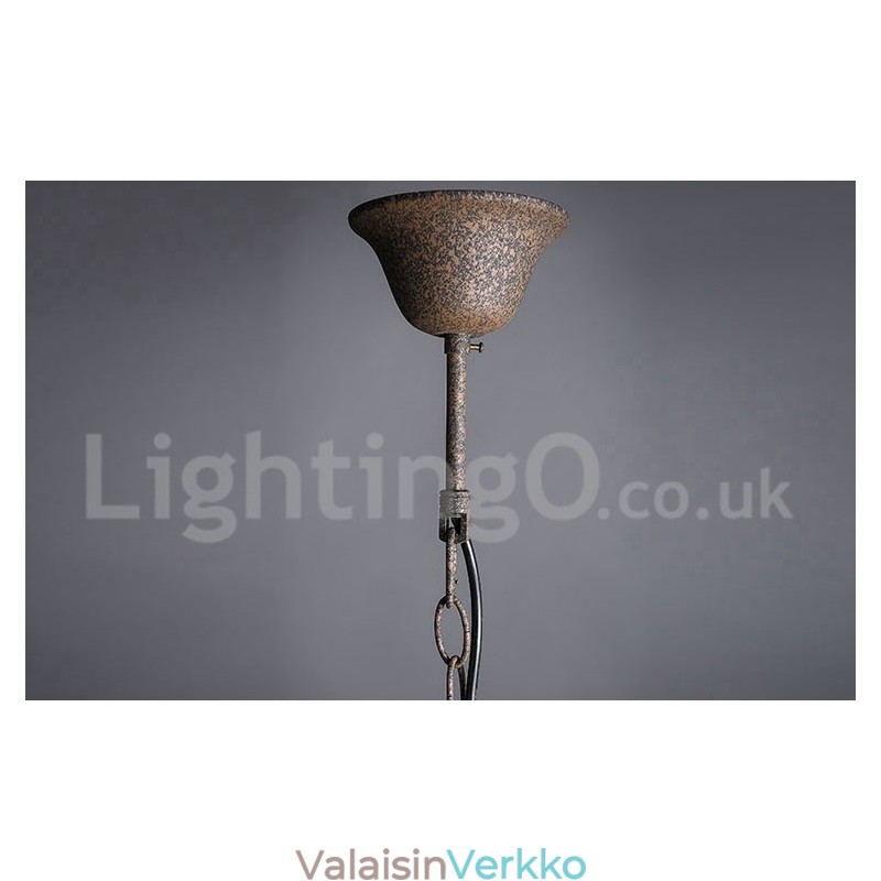 Halkaisija 60cm 80cm Vintage kristallimaalaus metallikattokruunu ruosteinen värillinen riippuvalo