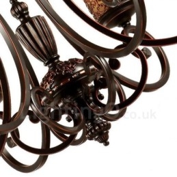 8 Light Rustic Lodge integroitu metallinen kattokruunu
