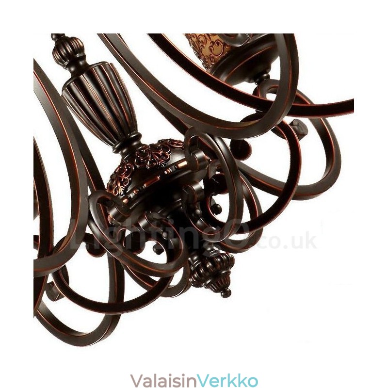 8 Light Rustic Lodge integroitu metallinen kattokruunu