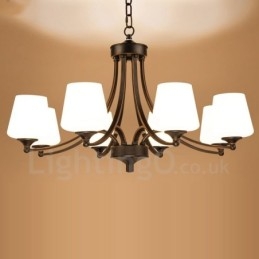 8 Light Rustic Lodge integroitu metallinen kattokruunu