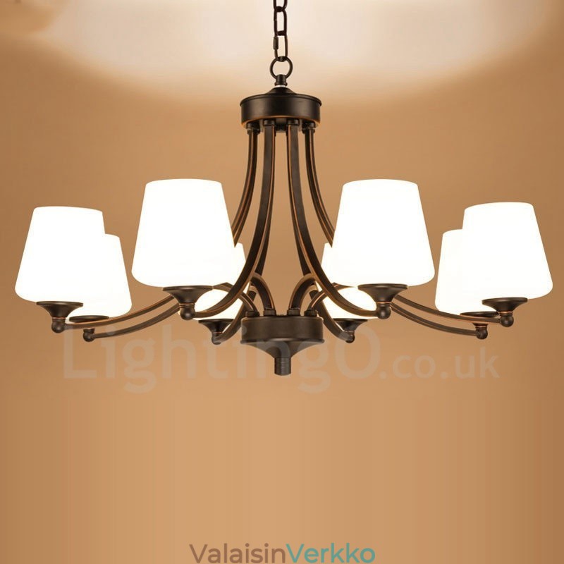 8 Light Rustic Lodge integroitu metallinen kattokruunu