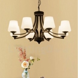 8 Light Rustic Lodge integroitu metallinen kattokruunu
