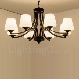 8 Light Rustic Lodge integroitu metallinen kattokruunu