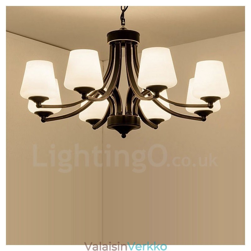 8 Light Rustic Lodge integroitu metallinen kattokruunu