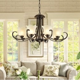 8 Light Rustic Lodge integroitu metallikattokruunu
