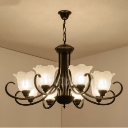 8 Light Rustic Lodge integroitu metallikattokruunu