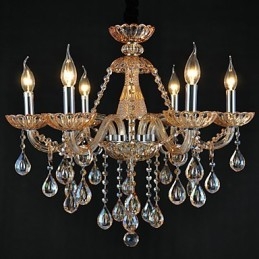 Kattokruunu Crystal Traditional Classic Glass 6 Light