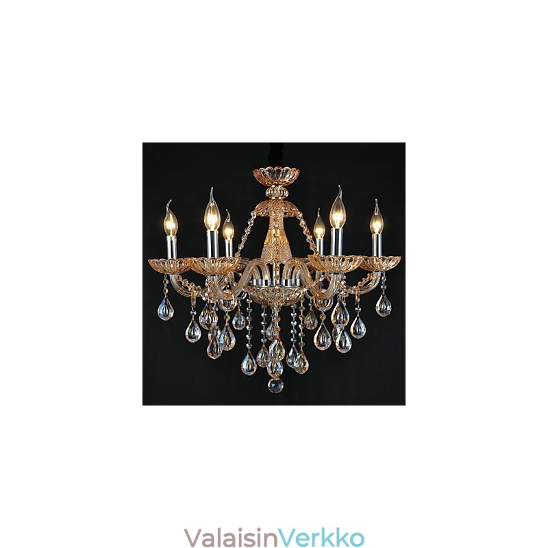 Kattokruunu Crystal Traditional Classic Glass 6 Light