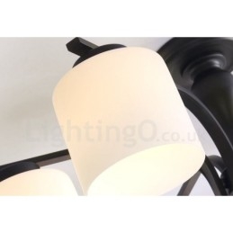 8 Light Country integroitu metallinen kattokruunu lasivarjostimella