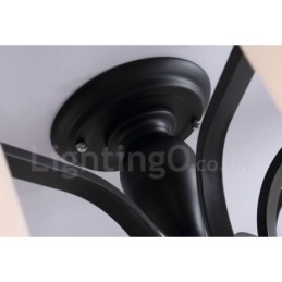 8 Light Country integroitu metallinen kattokruunu lasivarjostimella