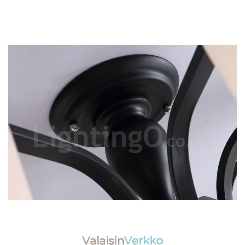 8 Light Country integroitu metallinen kattokruunu lasivarjostimella