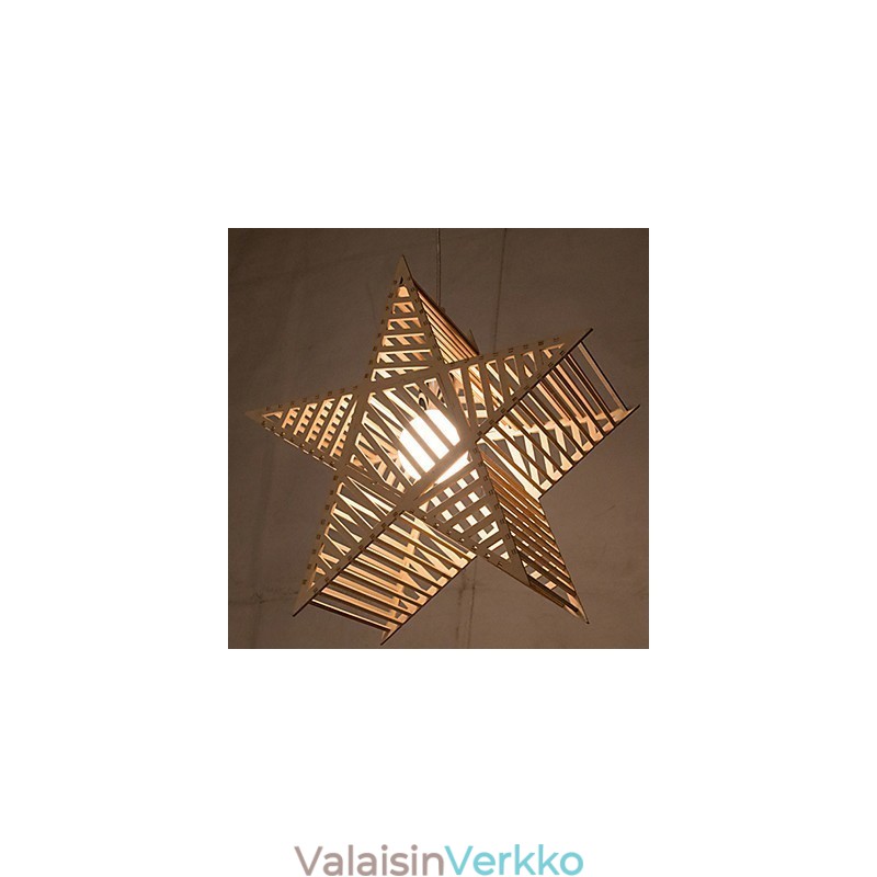 Vintage viisisakarainen puinen kattokruunu