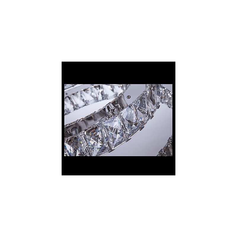 Riippuvalaisin Moderni valaistus Lämmin valkoinen Kolme rengasta D204060 Läpinäkyvät K9 Suuret kristallikatot