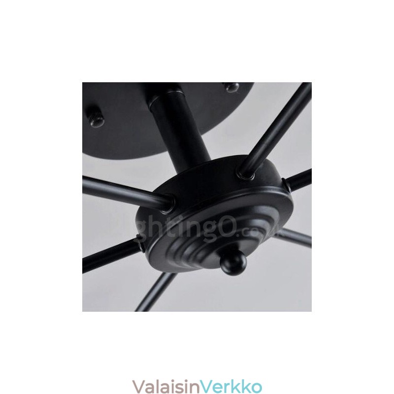 6 Kevyt Välimeren tyylinen integroitu kattokruunu lasivarjostimella