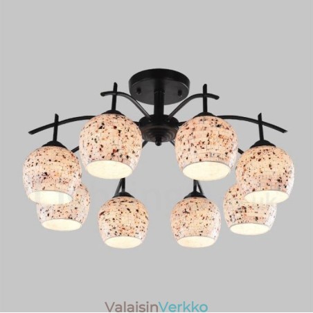 8 Kevyt välimerellinen integroitu kattokruunu lasivarjostimella