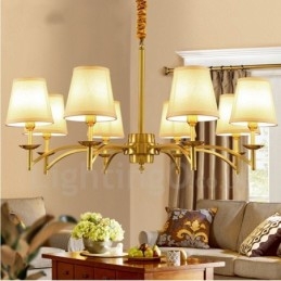 8 Light Rustic Lodge integroitu metallikattokruunu