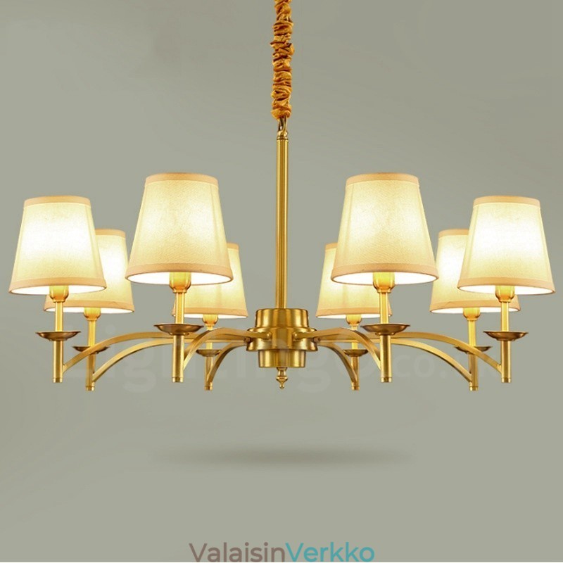 8 Light Rustic Lodge integroitu metallikattokruunu