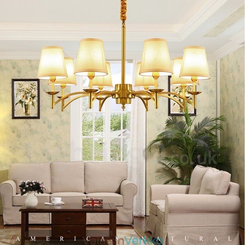 8 Light Rustic Lodge integroitu metallikattokruunu