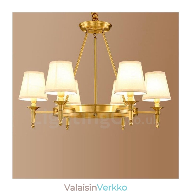 6 Light Rustic Lodge integroitu metallinen kattokruunu