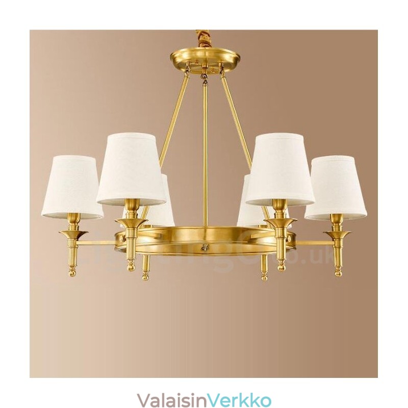 6 Light Rustic Lodge integroitu metallinen kattokruunu