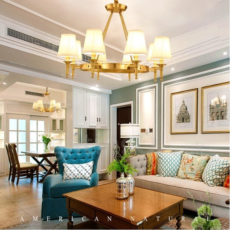 8 Light Rustic Lodge integroitu metallinen kattokruunu