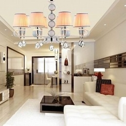 Kangaskattokruunu 8 Light High Grade Lamppu Valkoinen Jade Hopeasormus