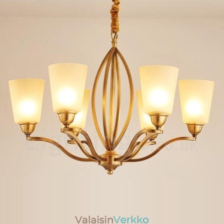 6 kevyttä rustiikkia Lodge-integroitua metallikattokruunua