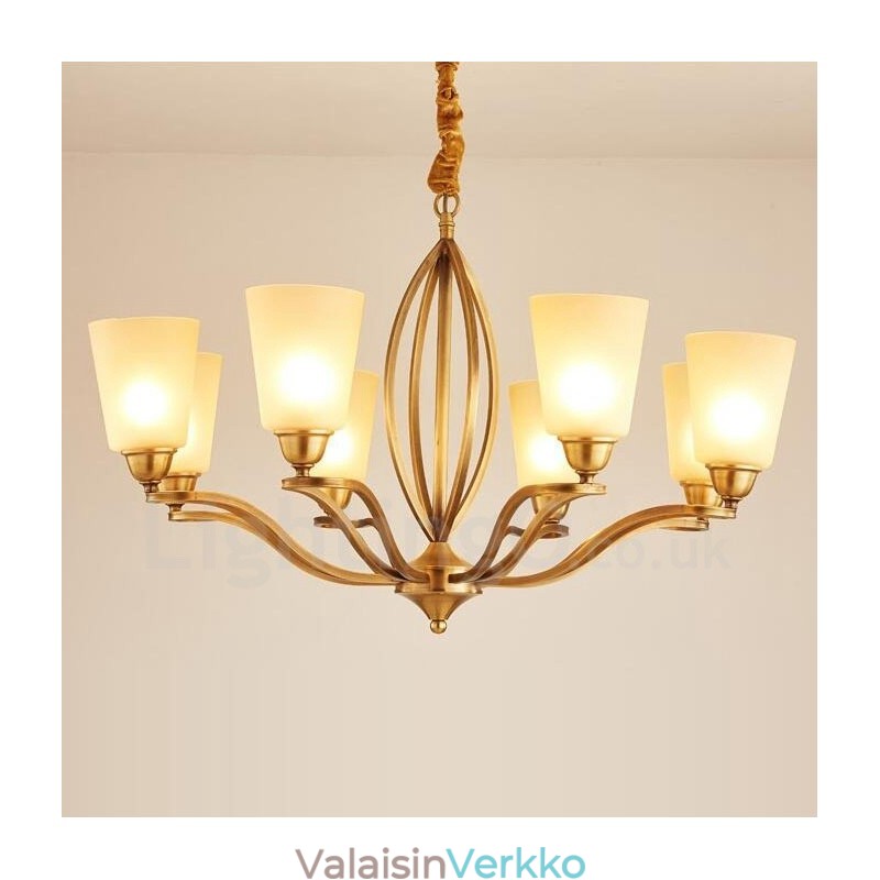 8 Light Rustic Lodge integroitu metallikattokruunu