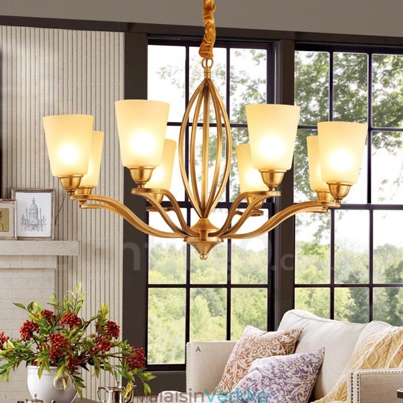 8 Light Rustic Lodge integroitu metallikattokruunu