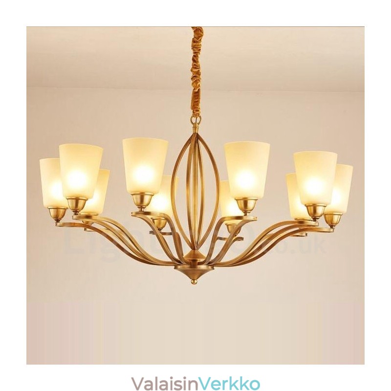 10 Light Rustic Lodge integroitu metallinen kattokruunu