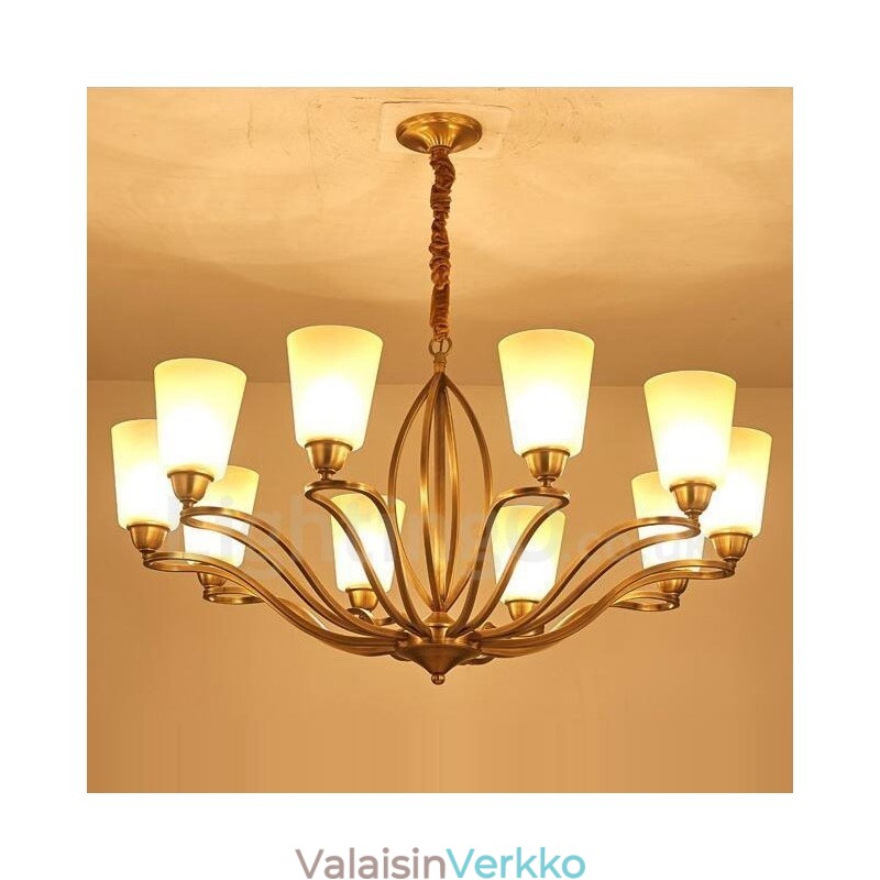 10 Light Rustic Lodge integroitu metallinen kattokruunu