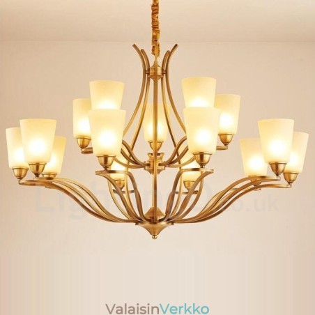 15 Light Rustic Lodge integroitu metallinen kattokruunu