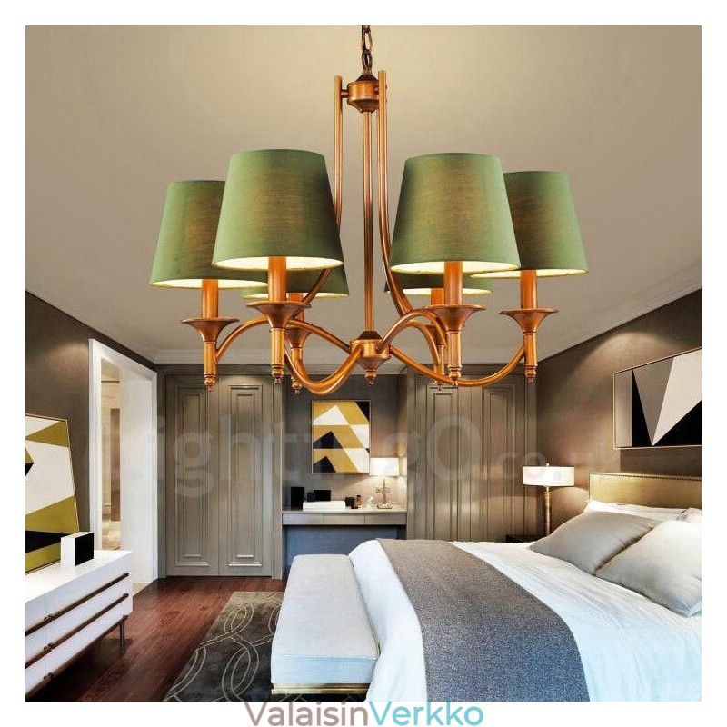 6 Light Rustic Lodge integroitu metallinen kattokruunu