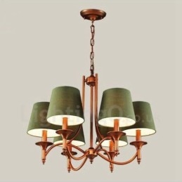 6 Light Rustic Lodge integroitu metallinen kattokruunu