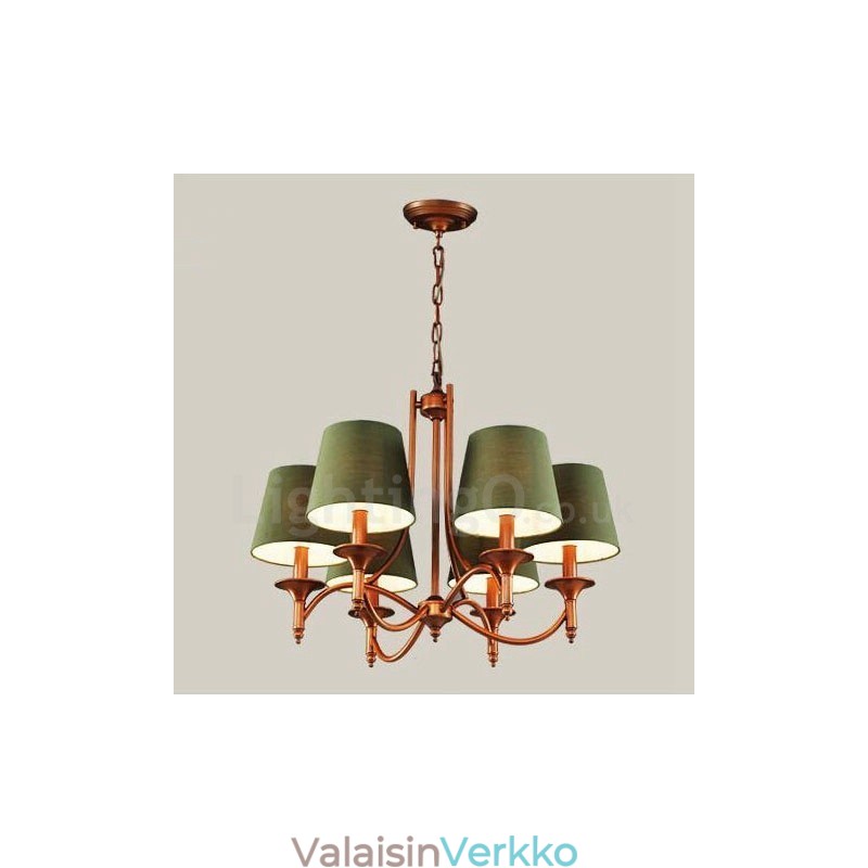 6 Light Rustic Lodge integroitu metallinen kattokruunu