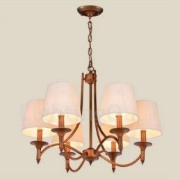 6 Light Rustic Lodge integroitu metallinen kattokruunu