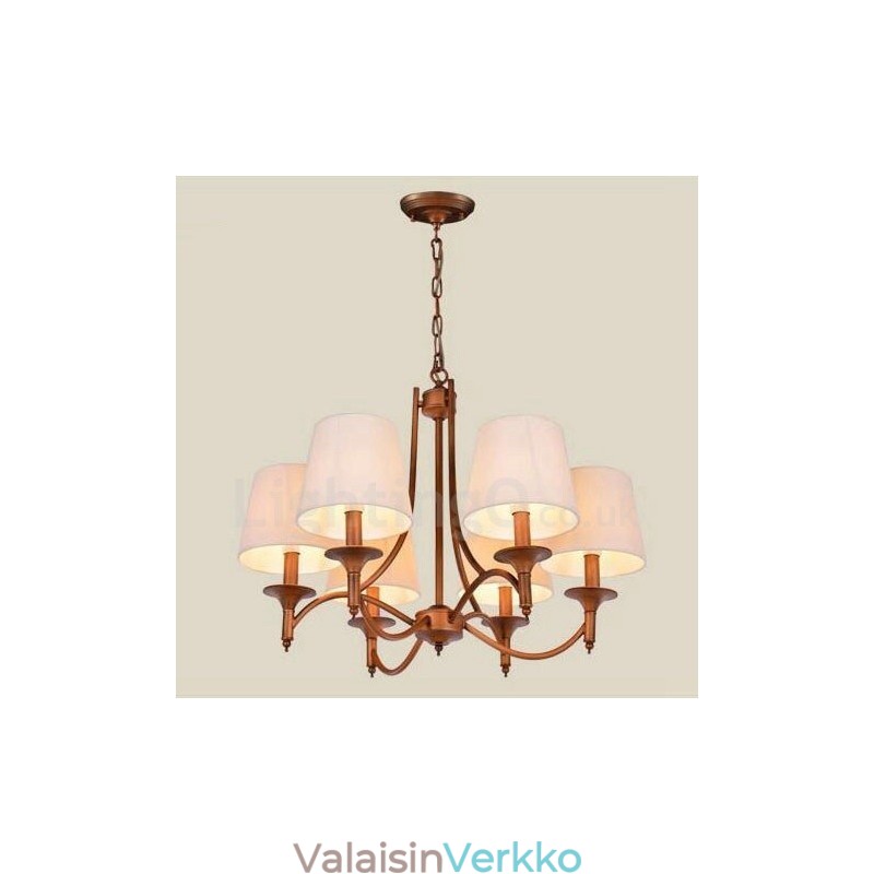 6 Light Rustic Lodge integroitu metallinen kattokruunu