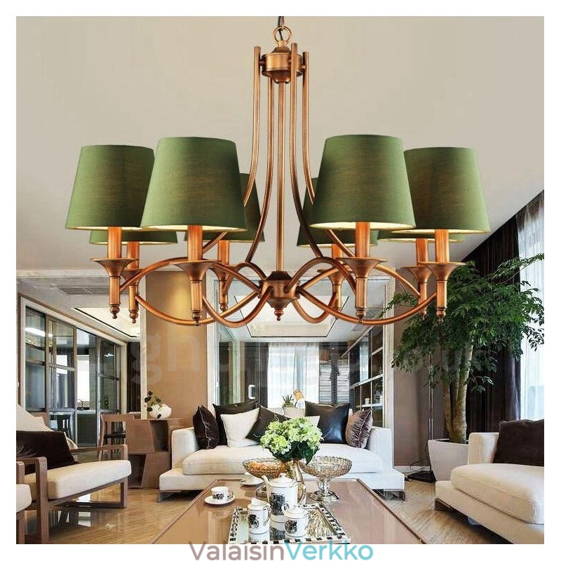 8 Light Rustic Lodge integroitu metallinen kattokruunu