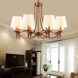 8 Light Rustic Lodge integroitu metallinen kattokruunu