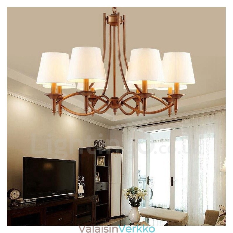 8 Light Rustic Lodge integroitu metallinen kattokruunu