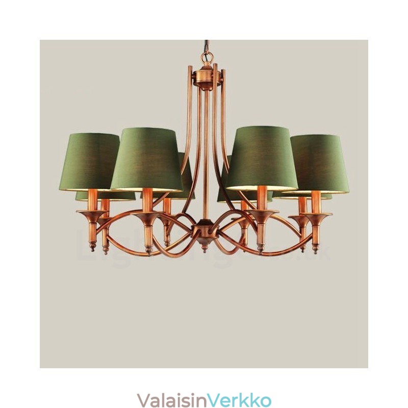 8 Light Rustic Lodge integroitu metallinen kattokruunu