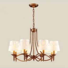 8 Light Rustic Lodge integroitu metallinen kattokruunu