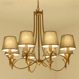 8 Light Rustic Lodge integroitu metallinen kattokruunu