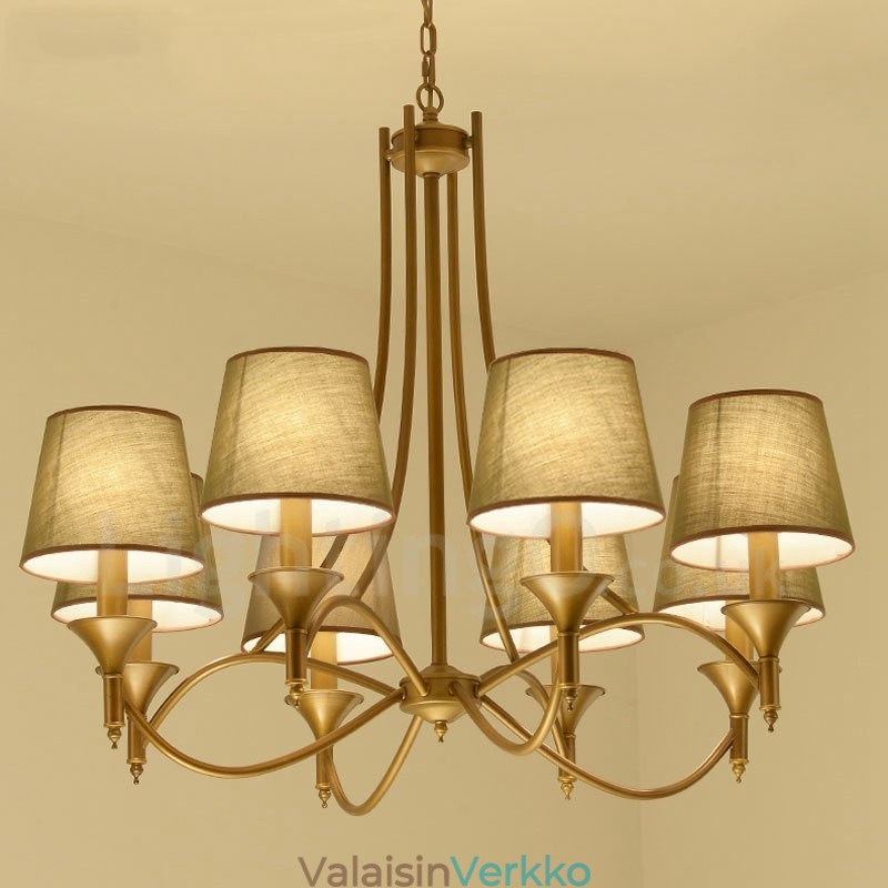 8 Light Rustic Lodge integroitu metallinen kattokruunu