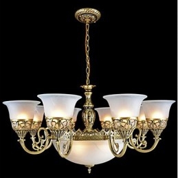 Pronssikruunu Eleven Lights Moire Glass European Retro Classic